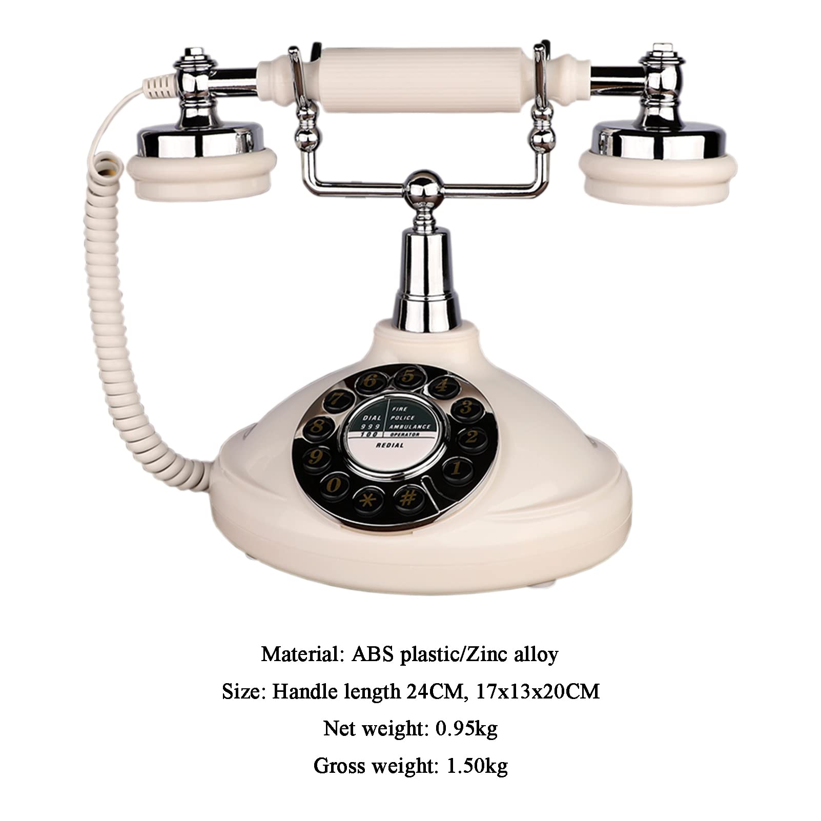 Europejski telefon retro Telefon stacjonarny Home Office Amerykański Antyczny Kreatywny Modny Retro Dzwonki ，Telefon w stylu vintage(Button)