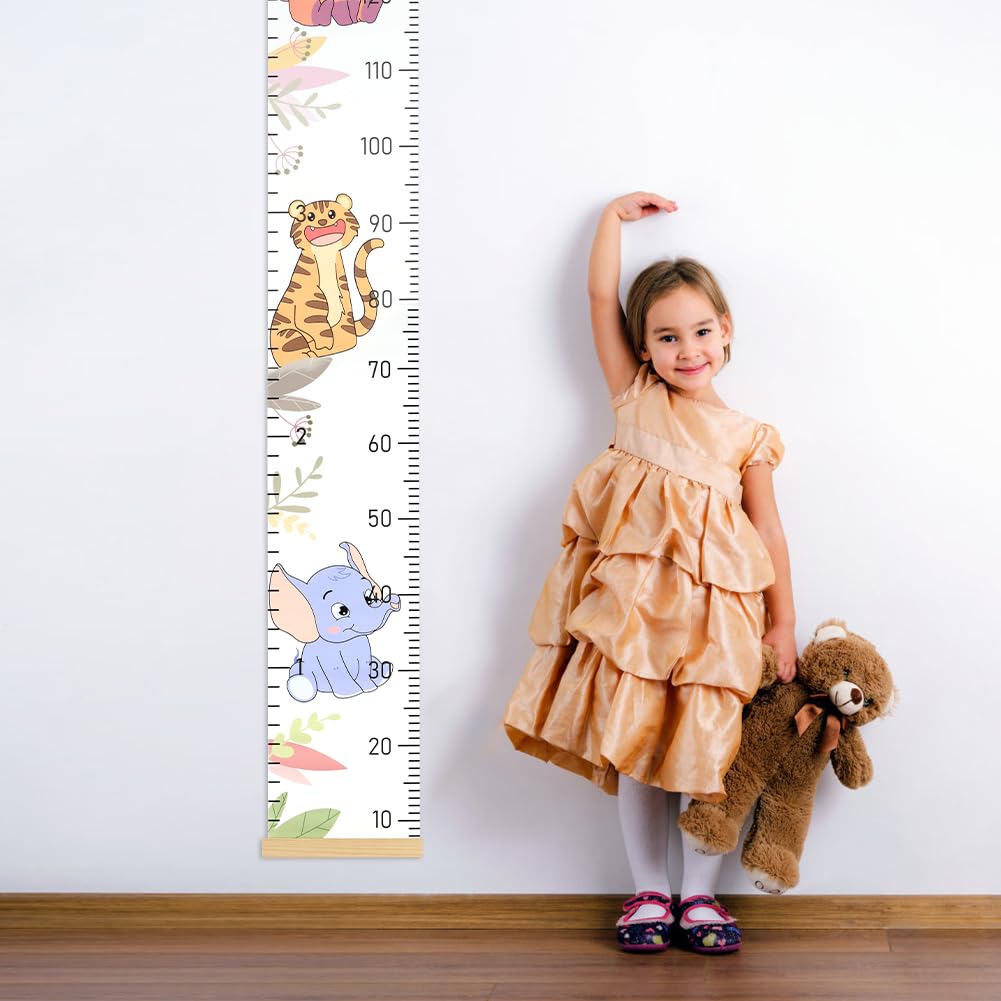 Aolso Metro Altezza Bambini da Parete, Altezza Grafico, Bambini Altezza Crescita Grafico misurazione, Animali Adesivi Da Parete,Rimovibile Decorazione Murale,Tabella di crescita (Zoo)