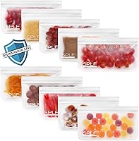 Vista 10 de SPLF Paquete de 6 bolsas reutilizables para congelador de galón, aptas para lavavajillas, sin BPA, extra gruesas, reutilizables, bolsas