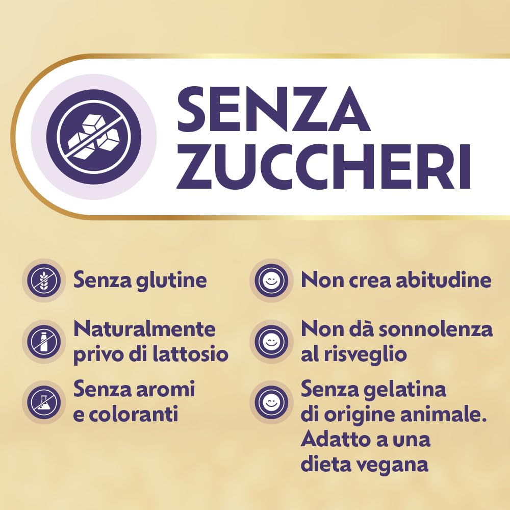 Laila DormiBene Integratore alimentare per il sonno a base di Herbal 5 Complex e Melatonina per favorire un rapido addormentamento. Confezione da 60 pastiglie gommose. Senza zuccheri