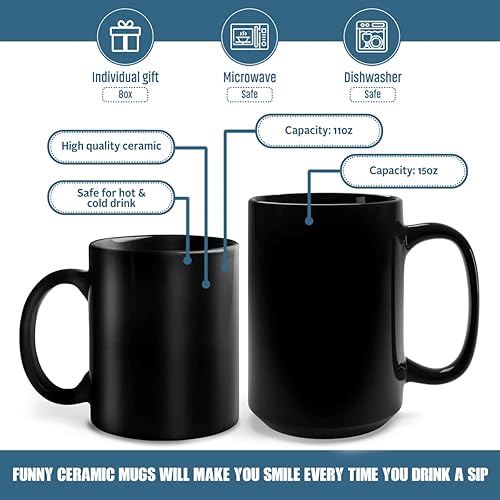 Miniatura 7 de Taza de café de cerámica negra personalizada para amantes de los gatos, nombre personalizado, tazas grandes, regalos de Navidad para hombres, Día