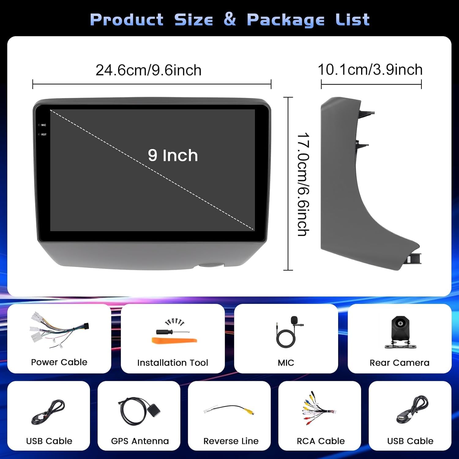 YUNTX[4+64G]Android 16 2 Din Radio con navigazione per Toyota Yaris Vitz XP10 Square Echo 1999-2005-[Integrato CarPlay/Android Auto/DSP/GPS/Bluetooth 5.0/MirrorLink/Controllo del volante]-IPS 9" Touch