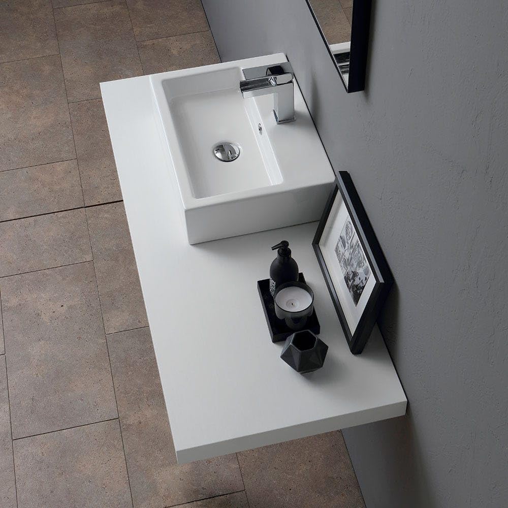 Kiamami Valentina - Lavabo da appoggio rettangolare in ceramica