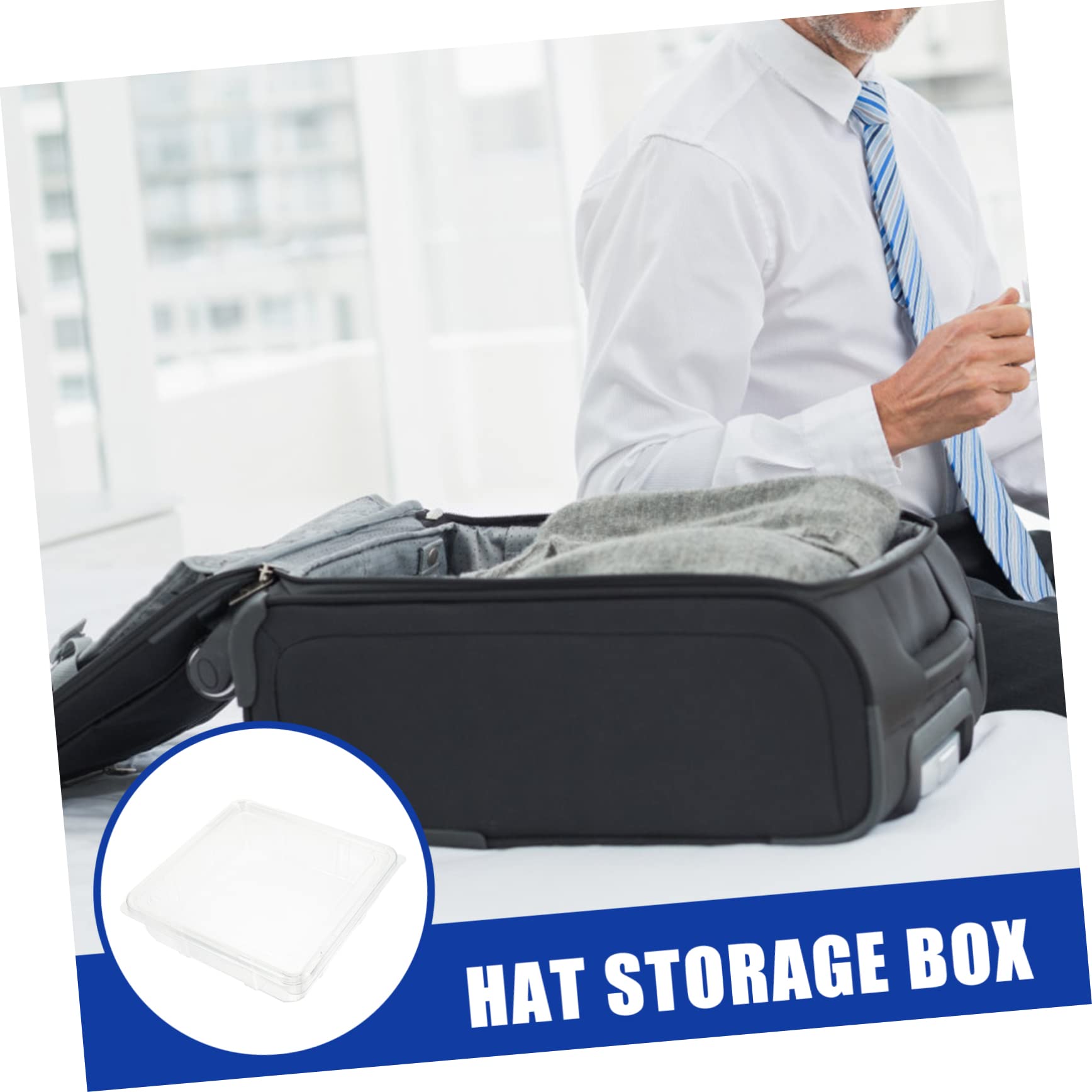 Cabilock Square Hat Box for Travel 5pcs Knitted Hat Case Lid Plastic Hat Storage Container for Beanies Organize Your Wardrobe