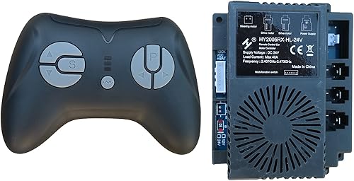 HY2005RX-HL-24V 2.4G Black Remote Control and Receiver, for Kids Ride On Toys, 24V Control Box Motherboard Accessories Ride On Car Replacement Parts