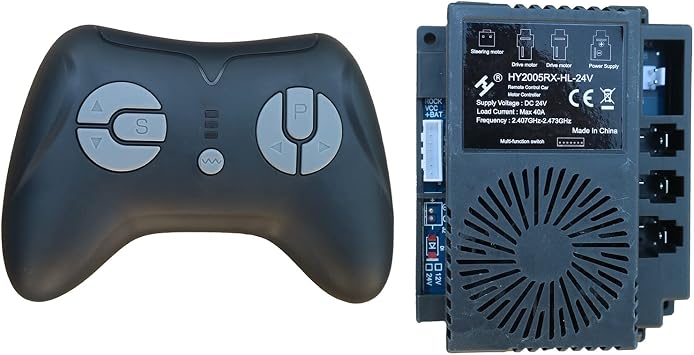 HY2005RX-HL-24V 2.4G جهاز التحكم عن بعد الأسود وجهاز الاستقبال ، للأطفال الذين يركبون الألعاب ، صندوق التحكم 24V ملحقات اللوحة الأم ركوب على قطع غيار السيارات