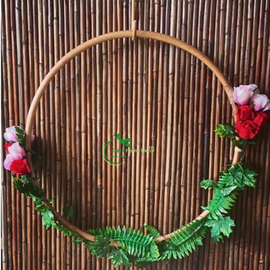 01 pcs large rattan hoop floral wreath macrame hula rings for diy crafts dream catchers, floral macrame hoop for wedding decor, wall hanging craft. (24 inch / 60 cm)