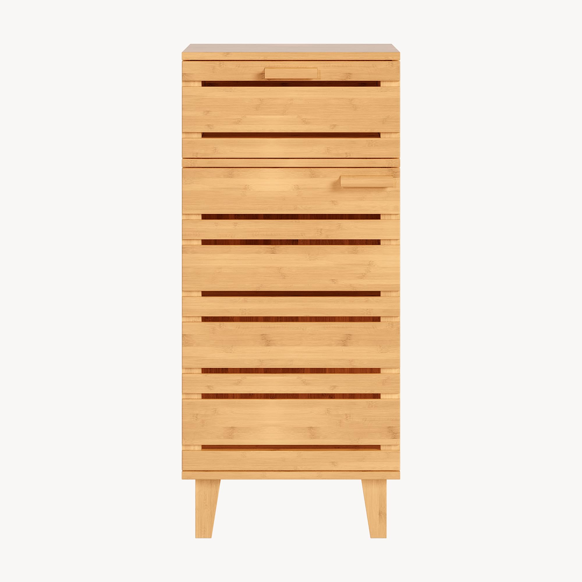 [en.casa] Aparador para Baño Epind Mueble Auxilar de Baño con 1 Puerta y 1 Cajón Armario Bajo 75 x 33 x 30 cm Bambú - Natural