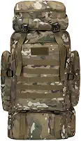 Mochila Cargueira Camping Impermeável 80litros Travessia Trilha Camuflada Desenho do tecido Liso Qualidade Premium para sua Viagem