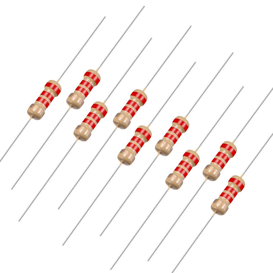 Produktbild von 100 Stück Kohleschichtwiderstände – 15 Ohm, 1 W, ±5% Toleranz – Axial, 4 Farbringe – Für DIY, Arduino, Prototypen & Allgemeine Elektronik