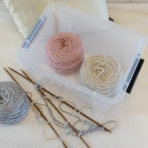 Miniatura 6 de Anbers 1 Pack Plastic Lidded Storage Box with Handle, 12 Quart Clear Latching Storage Bin