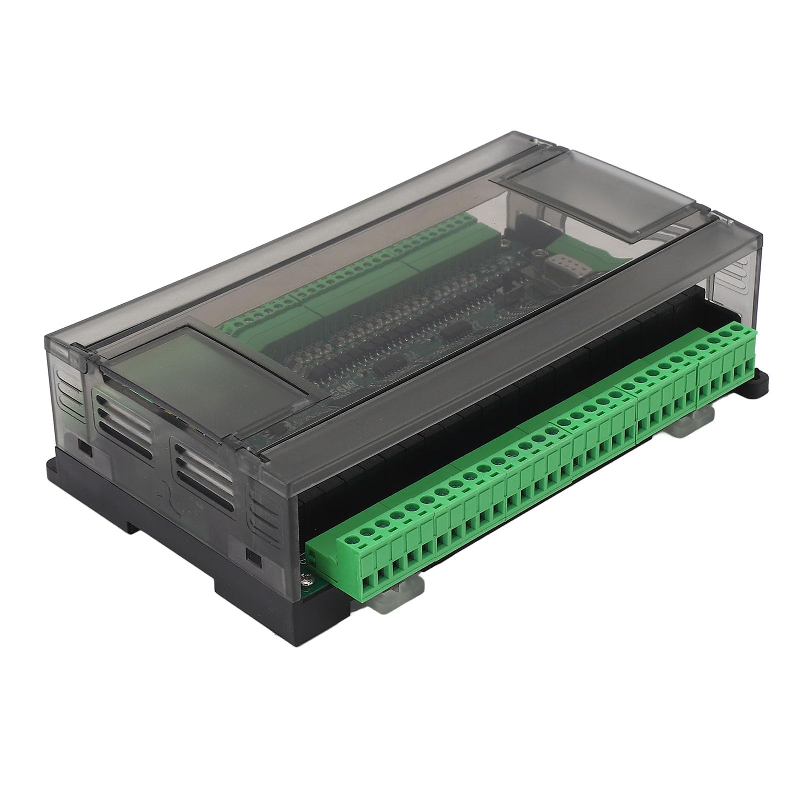 Controlador PLC industrial SustVita DC 24V, módulo controlador lógico FX3U 56MR con 32 entradas 24 salidas, memoria de 8000 pasos, admite texto y pantalla táctil