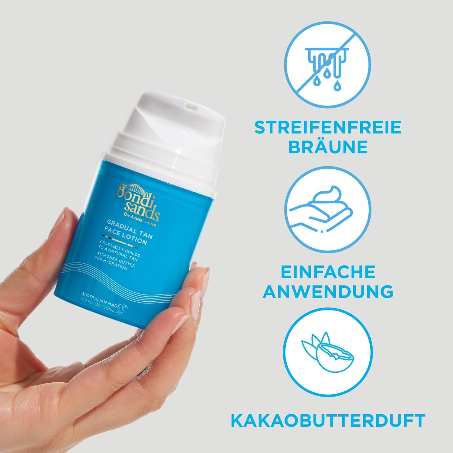 Bondi Sands Gradual Tan Face Lotion | Gradually Builds To A Natural Tan With Shea Butter For Hydration 1.69 FL. OZ. (50mL) - Image 2