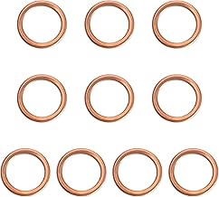 10pcs M14x20x1.5 Drain Plug Gaskets Copper Gaskets for Engine Oil Drain Plugs Universal Gasket Rings Fits Most Vehicles