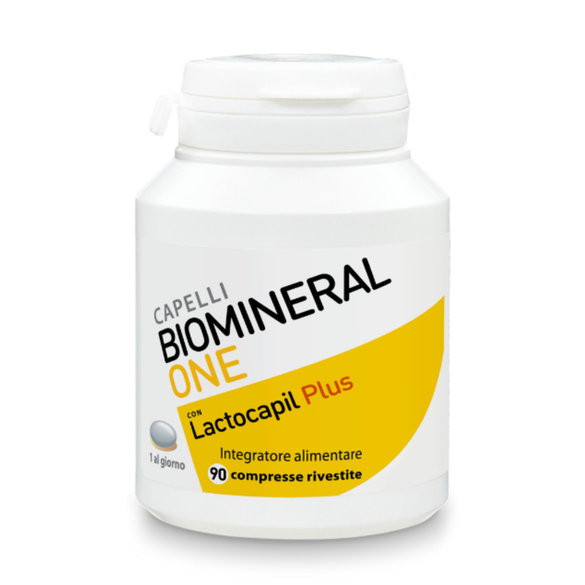 Biomineral One Capelli Più Forti, Valuminosi, Spessi, 90 Compresse, Integratore per Capelli a Base di Lactocapil Plus con Biotina, Vitamina D, Acido Linoleico e Taurina, 3 Mesi di Trattamento