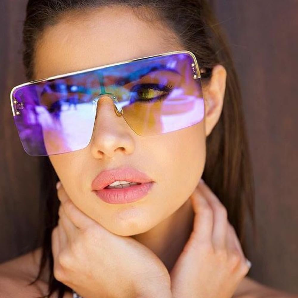 Gafas de sol Vintage cuadradas grandes de aleación para mujer, gafas de sol de lujo, gafas de sol negras de gran tamaño, únicas UV400