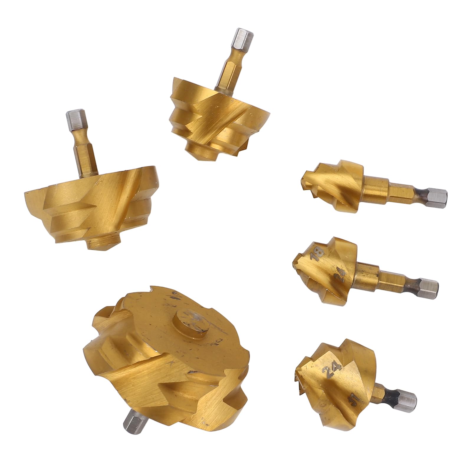 Syrisora - Juego de 6 brocas escalonadas de elevación PPR 20 25 32 40 50 63 mm 1/4 pulgadas con varilla hexagonal, broca de expansión en espiral para manguera de agua, rendimiento robusto y estable,