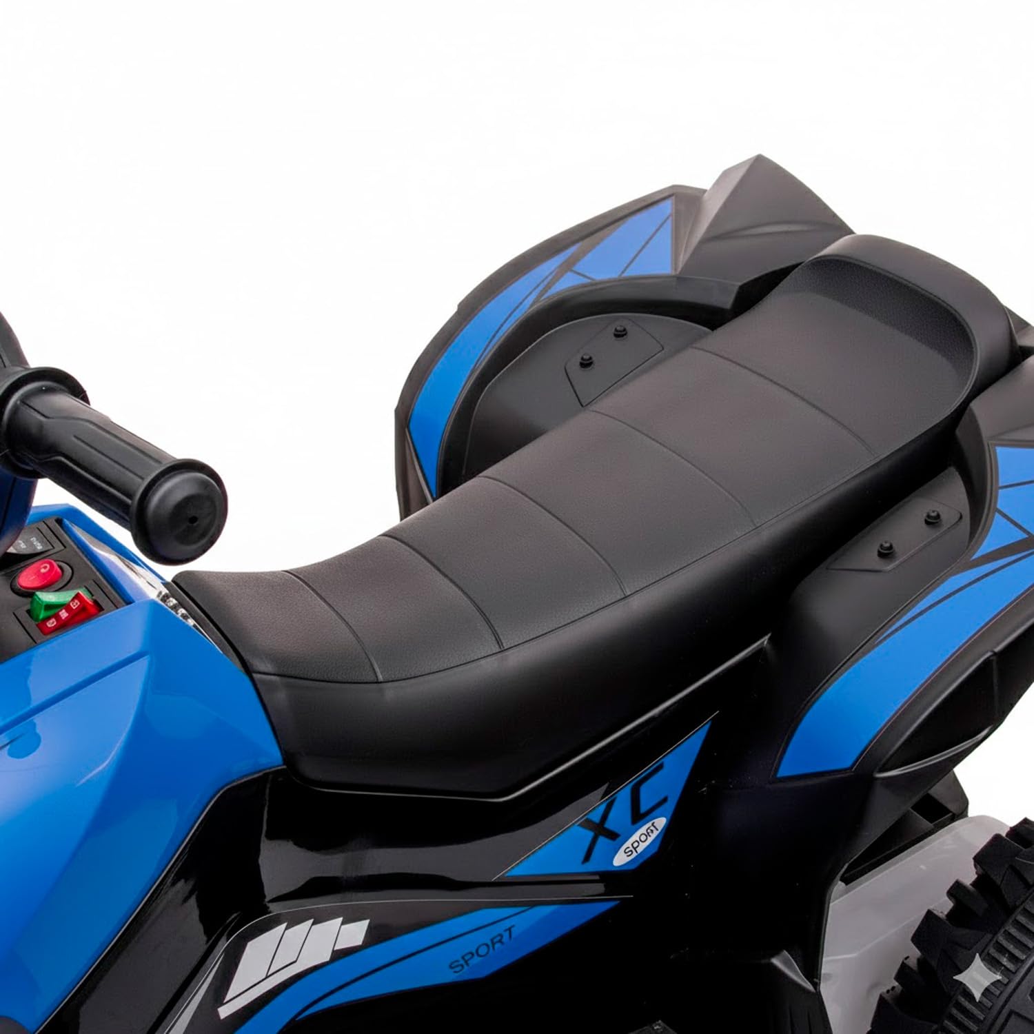 BRICOZONE Quad Elettrico Per Bambini 12V ATV Con Doppio Motore 35W Luci LED Musica MP3 USB Due Velocità 3 6 Km H Per Bambini 3 5 Anni (Blu)