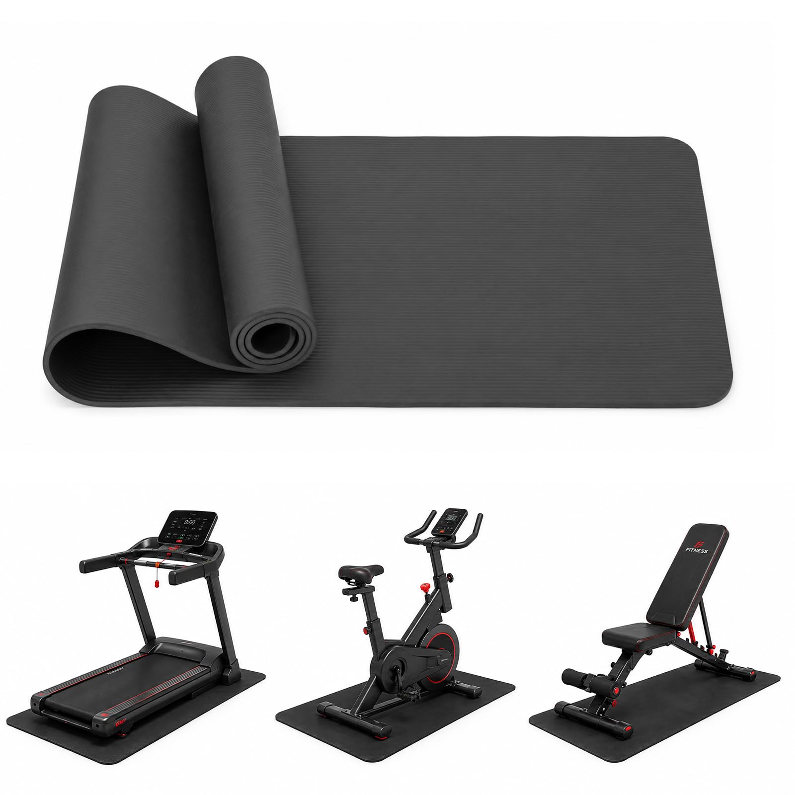 Thickened Thick Treadmill Mat Heavy Duty Exercise Equipment Mat 185x60x1cm