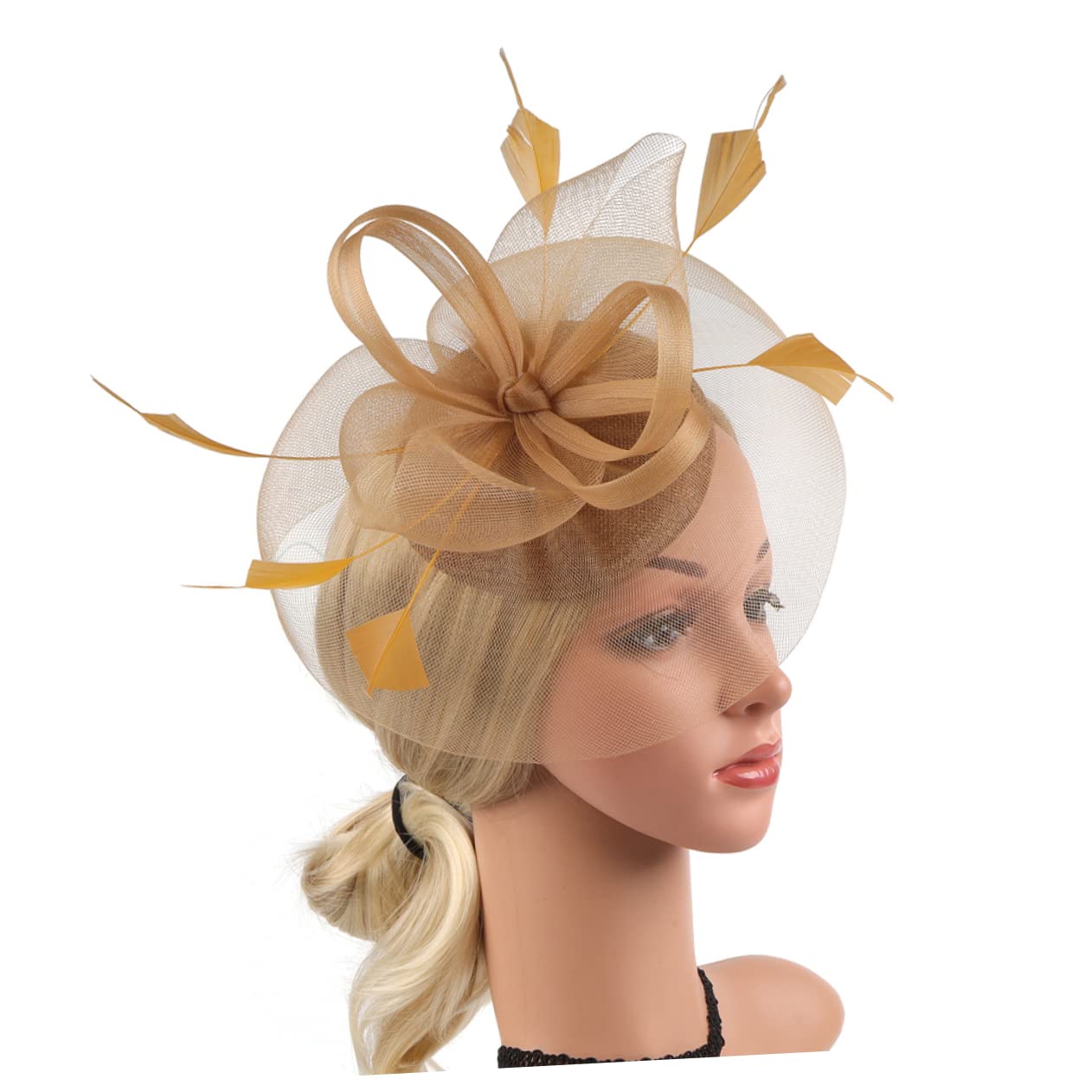 Abaodam 5pezzi Fascinator Elegante per Donne con Design Rete e Piume Artificiali Copricapo per Feste Matrimoni e Tea Party Accessorio Romantico e Leggero per Occasioni Speciali