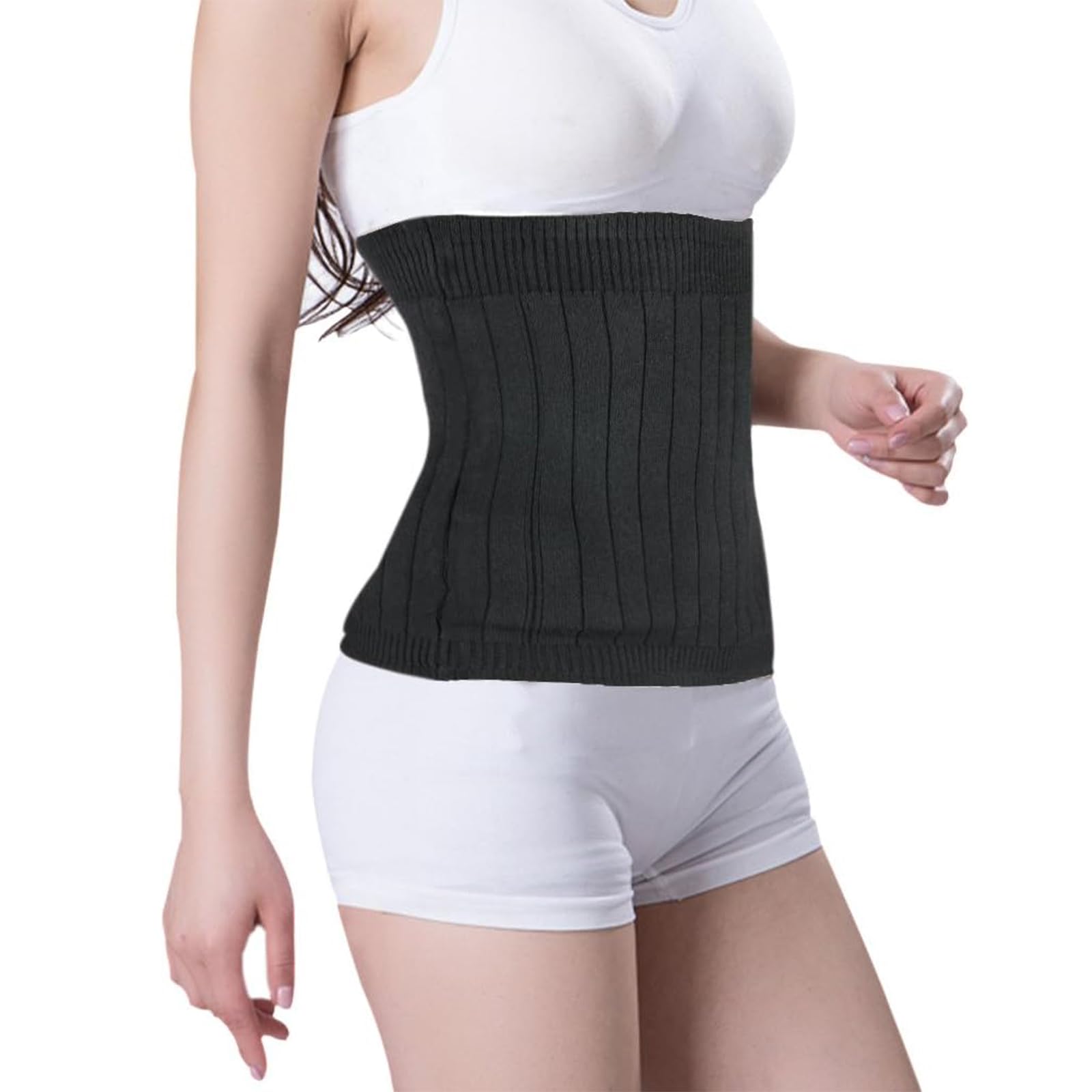 Faja Térmica, Haramaki, Cinturón Lumbar, Caliente Y Protección Contra El Frío, Grueso Y Con Forro De Pelo, Adecuado Para Mujeres, Hombres Y Personas Mayores (Negro, 30 * 30 Cm)