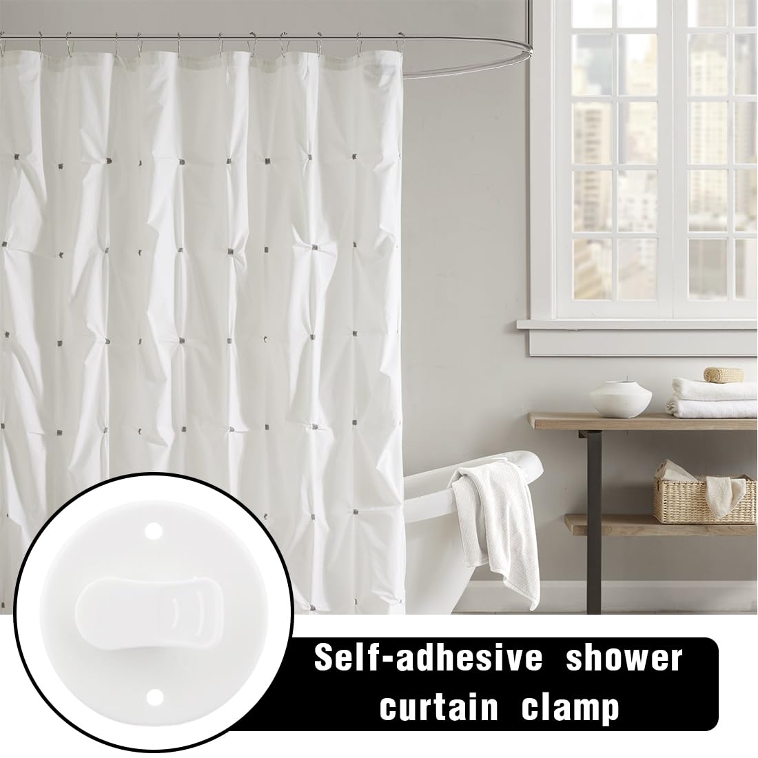 3-Pack De Clips Magnétiques Pour Rideau De Douche - Autocollants