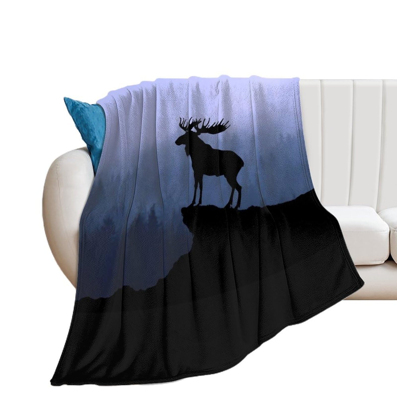 Nclqvjxzkhw Men's Style Moose Forest Flannel Blanket Soft Throw Blankets Bed Couch Sofa Travel