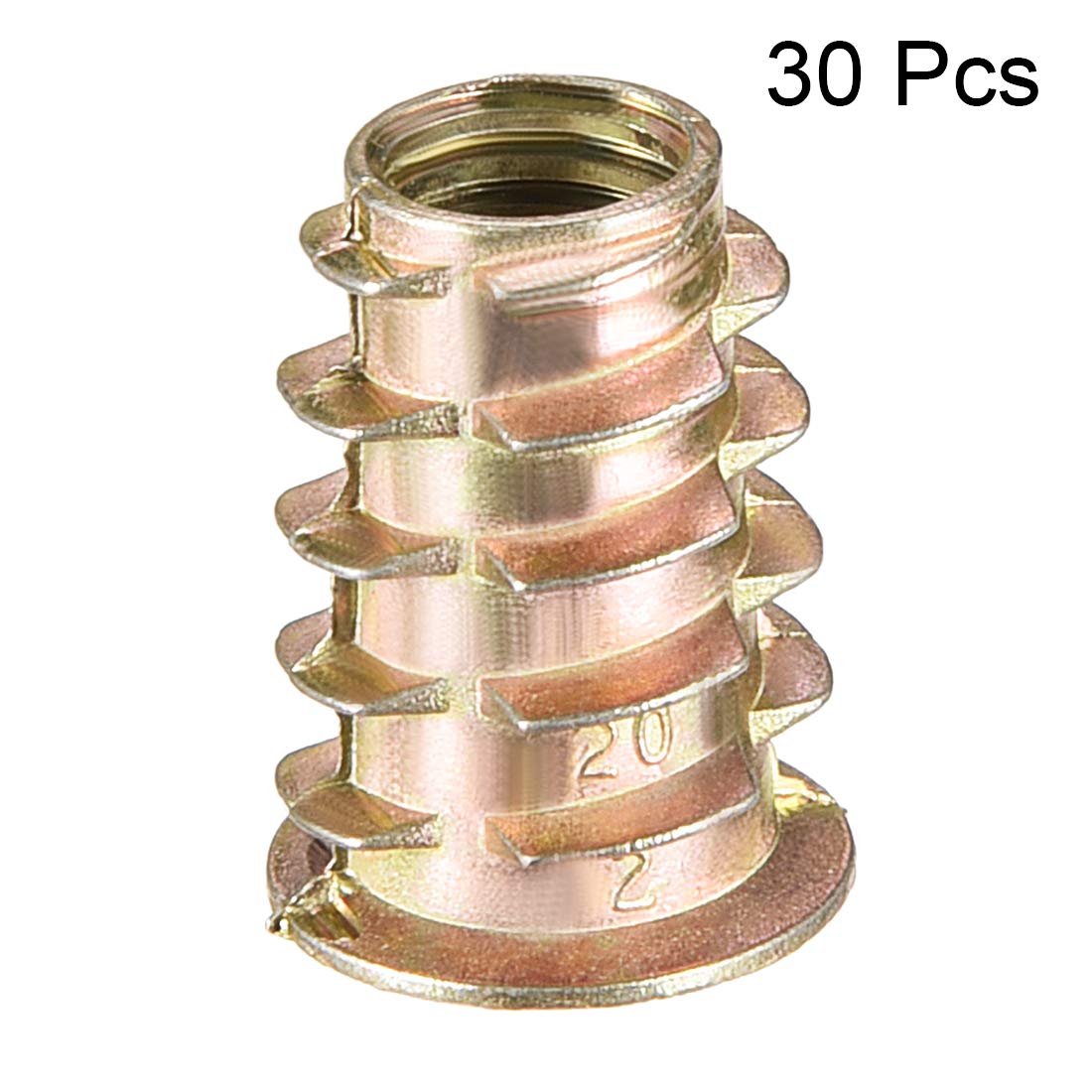 uxcell Furniture Threaded Insert Nuts Zinc Alloy M8 Internal Threads 20mm Length 30pcs