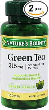 Nature's Bounty Green Tea Extract, 315mg, 100 Capsules (Pack of 2)