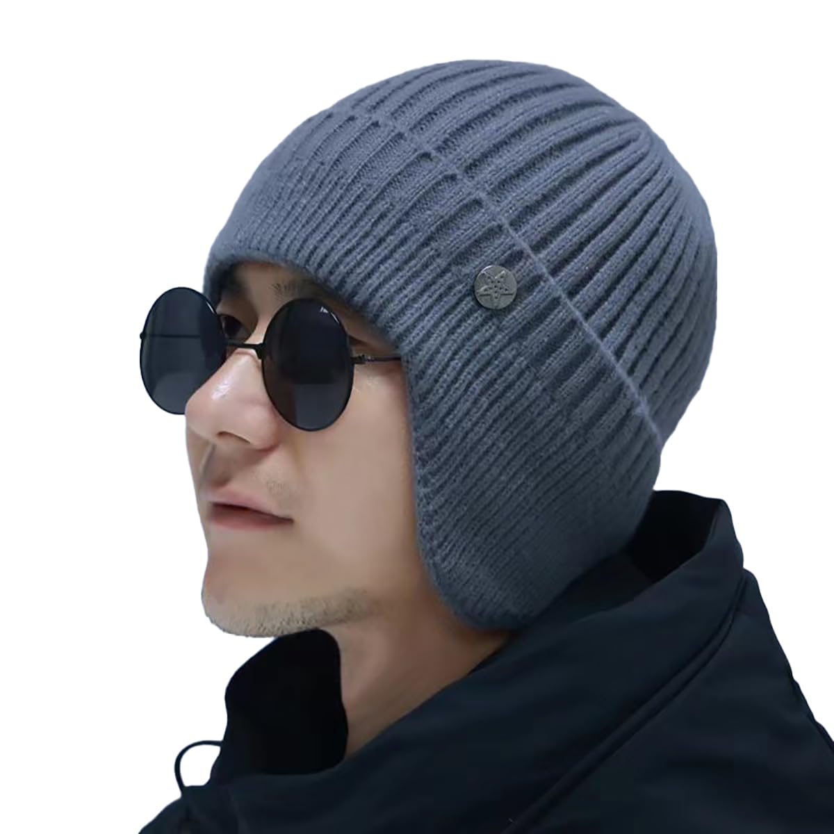 SYGA Winter Woolen Hat Men Ears Protection Beanie Knitted Hat Soft Plush Warm Cap (Above 15 Year)-picture-15