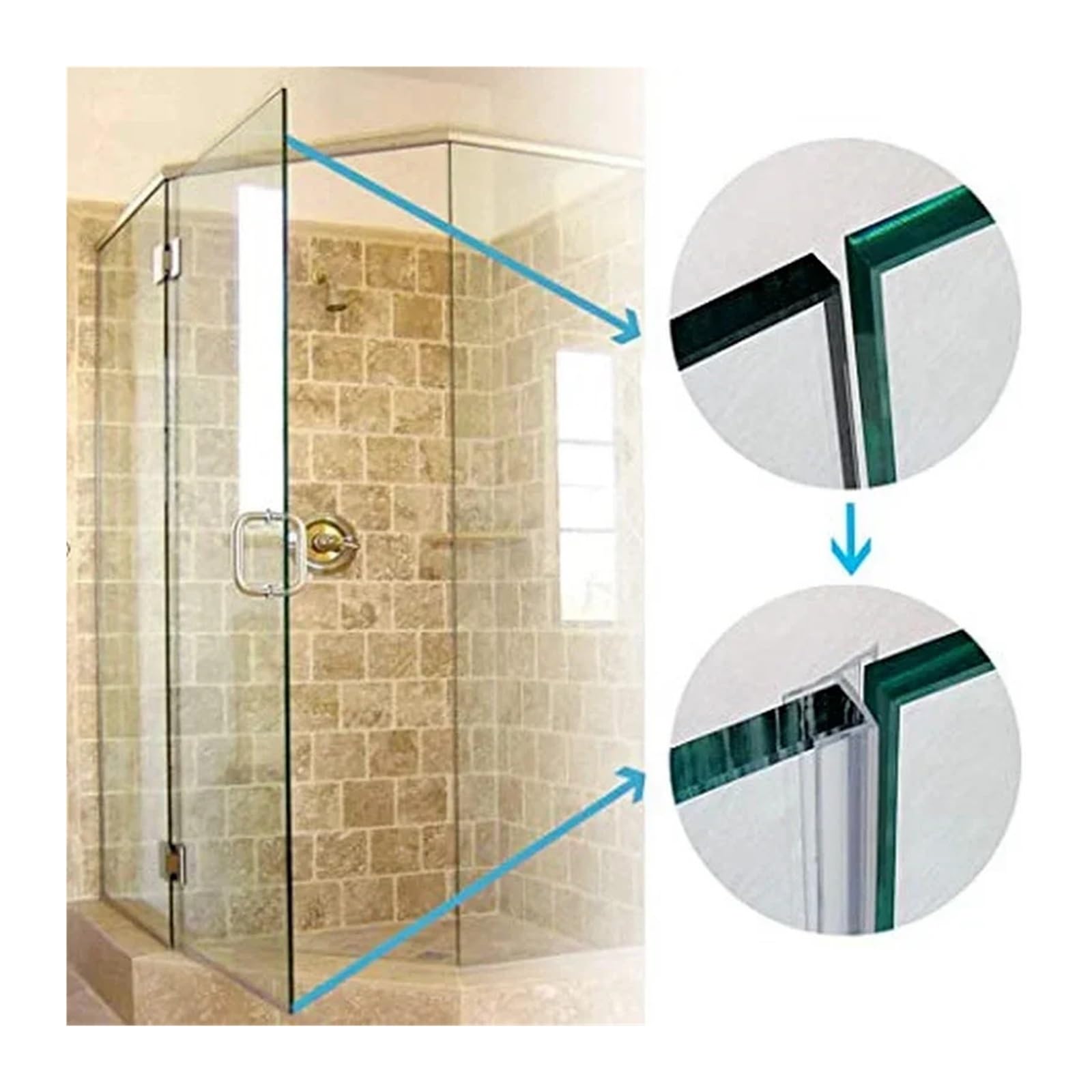 Guarnizione Doccia Sottoporta Striscia di guarnizione for porta dello schermo della doccia senza colla