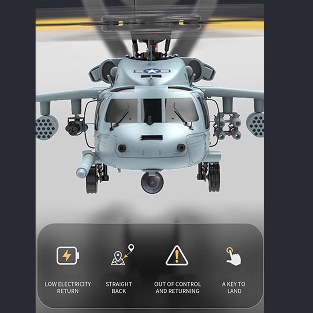 Elicottero RC con GPS per adulti, YU Xiang F09-H SH60 2.4G 8CH doppio motore brushless 6G/3D Stunt Outdoor grande telecomandato elicottero, aereo RC per principianti