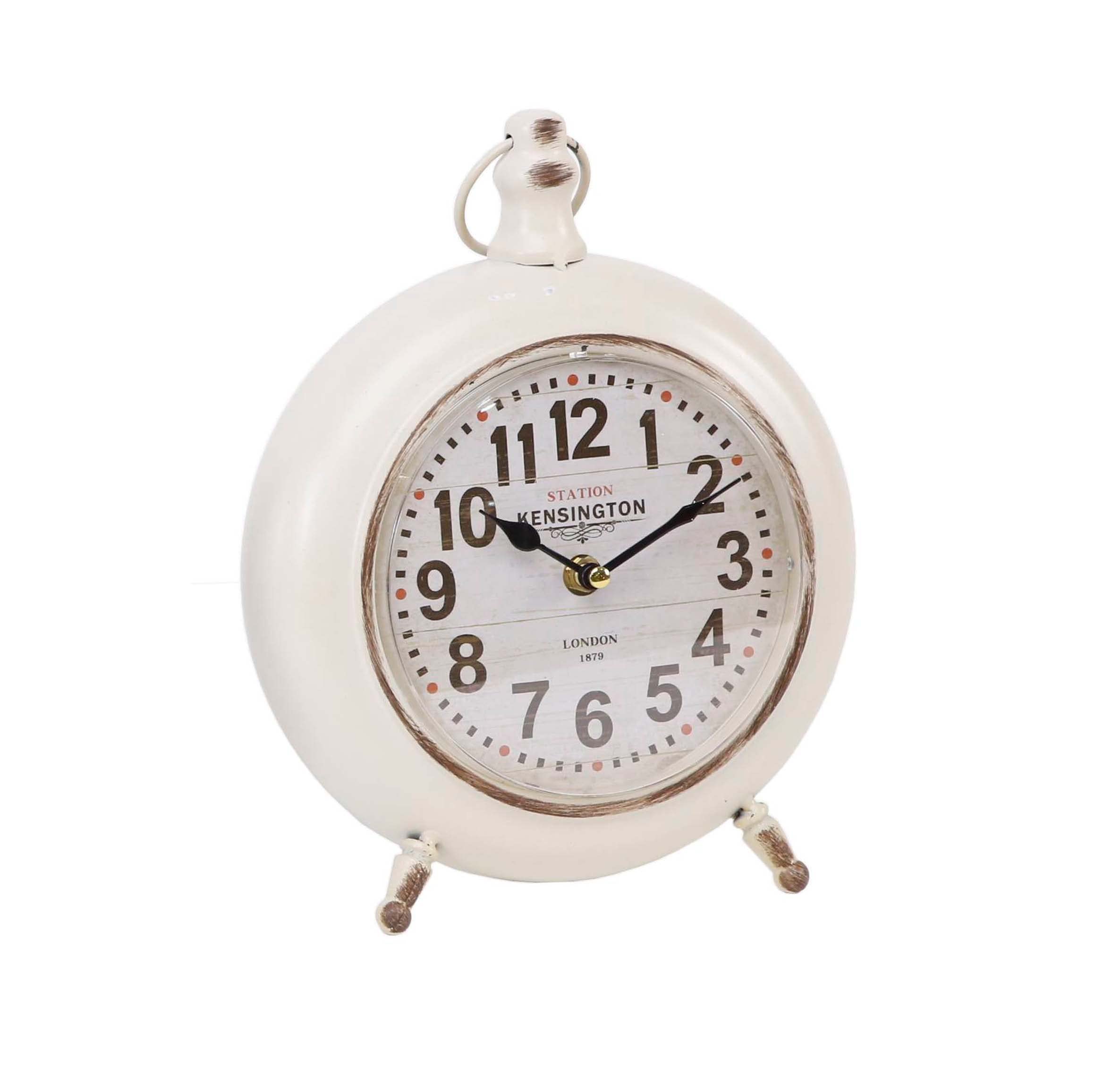 THE SECRET HOME Reloj Decorativo Analógico - Reloj en Metal - Decoración Vintage para el Hogar - Ideal para Recibidor, Salón, Dormitorio (Modelo 1 - Crema)