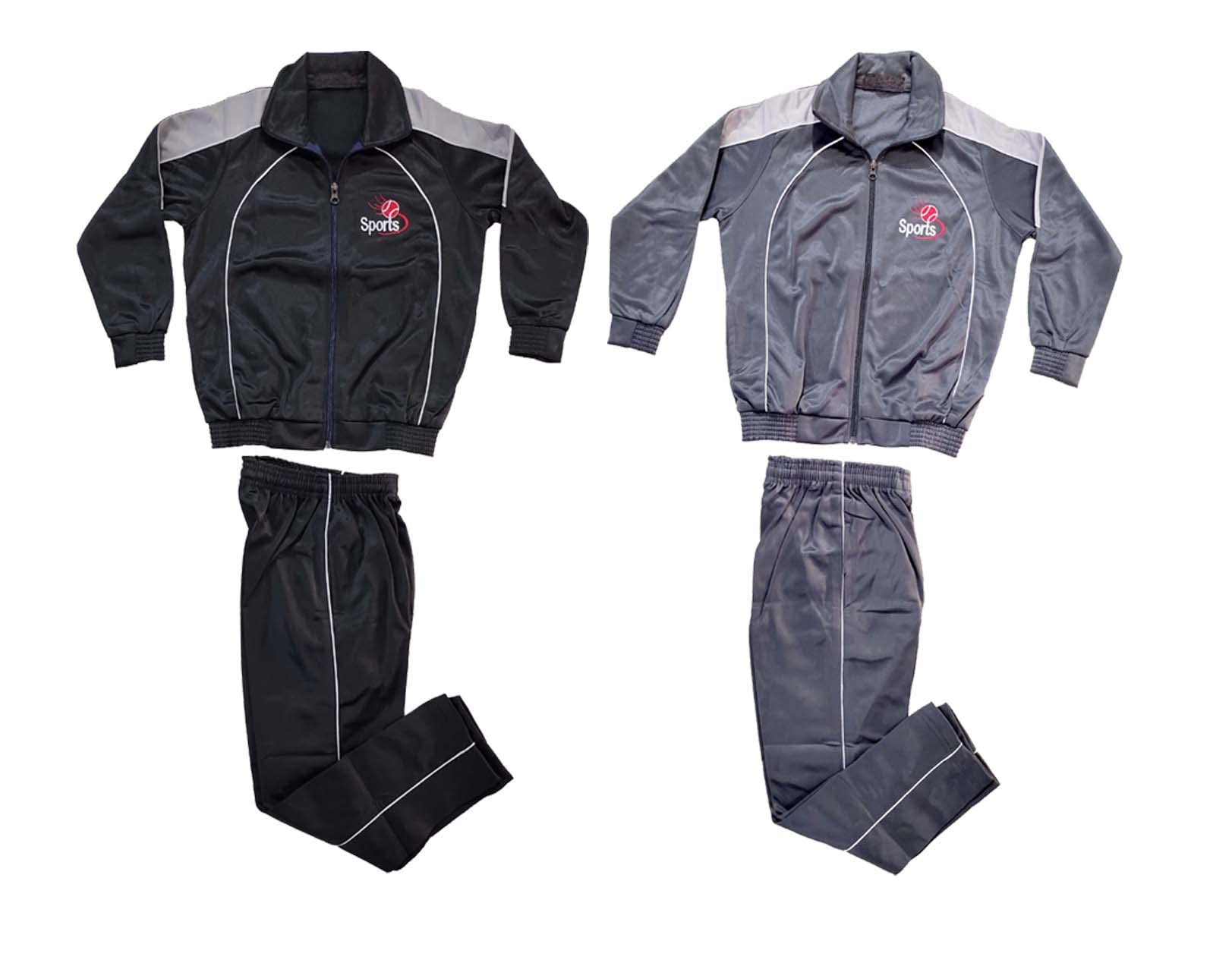 PUKKA Boys Kids Warm and Soft Track suit for Winters (KTS0205, 9-10 Years, Grey, Black) Pack of 2, 9 Years-10 Years