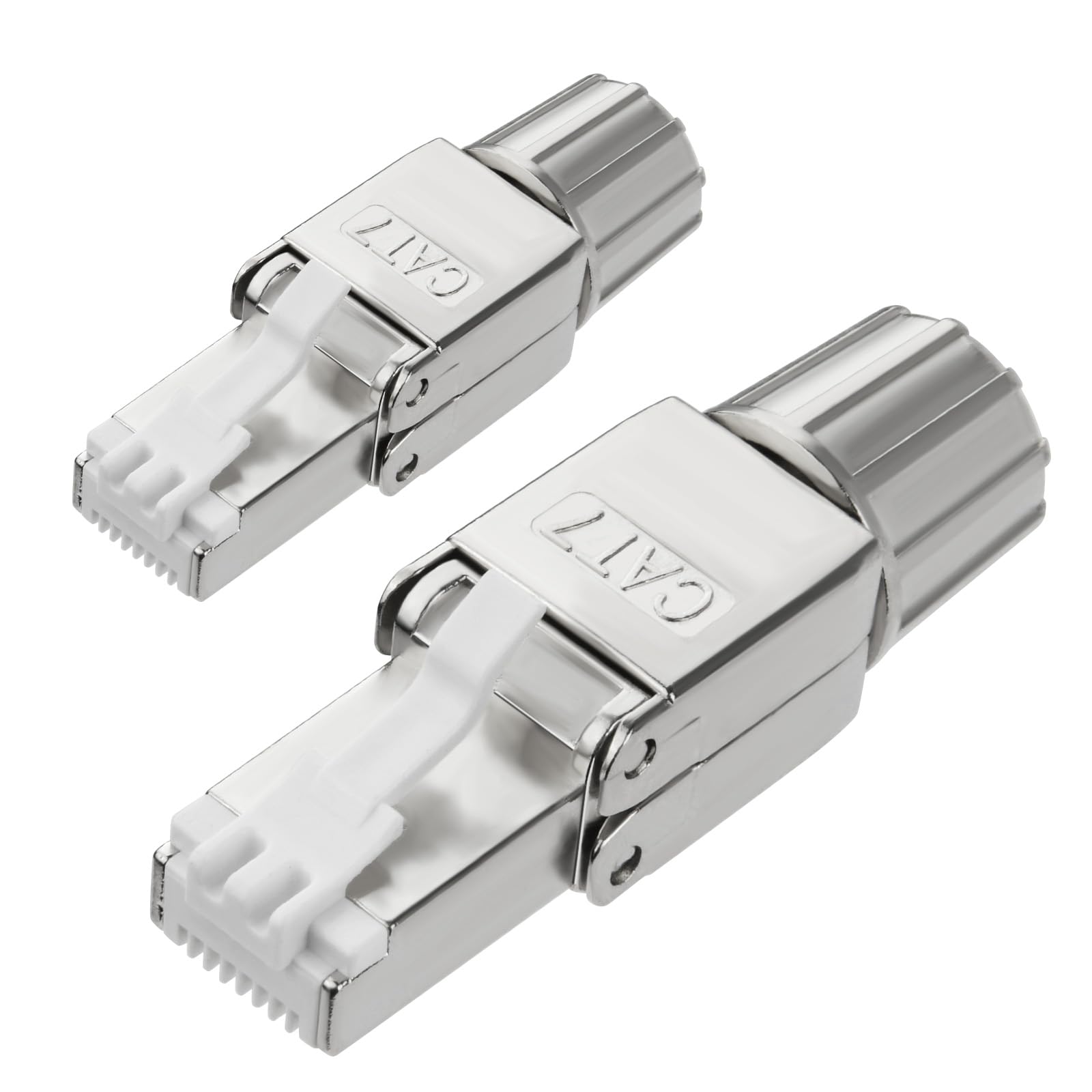 AXFEE 2 x RJ45 Stecker Werkzeuglos für Verlegekabel Cat7, Netzwerkstecker auf Schneidklemme, Lan Stecker, LSA Vollgeschirmt, Cat7 Netzwerkstecker