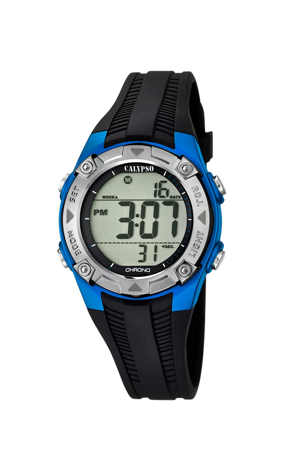 Calypso K5685/7 - Orologio Digitale Unisex Con Display LCD, Cinturino In Plastica Nera, Impermeabile 10 ATM, Cronometro E Doppio Fuso - 5
