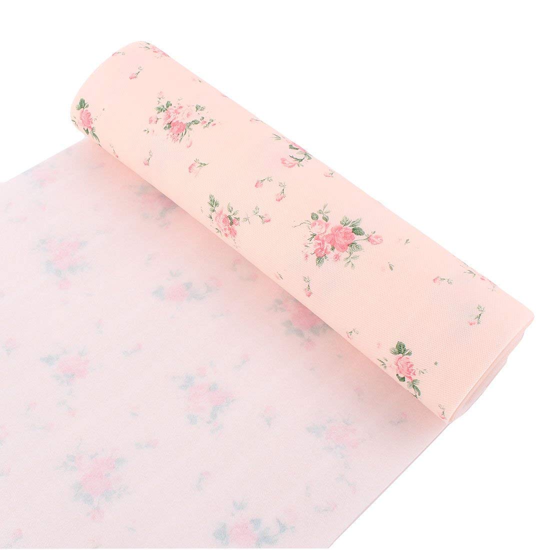 Floral Print Shelf Liner Roll – Waterproof Foam Plastic Cabinet & Drawer Cover, Pink Rose Design, 30 x 500 cm-image-1