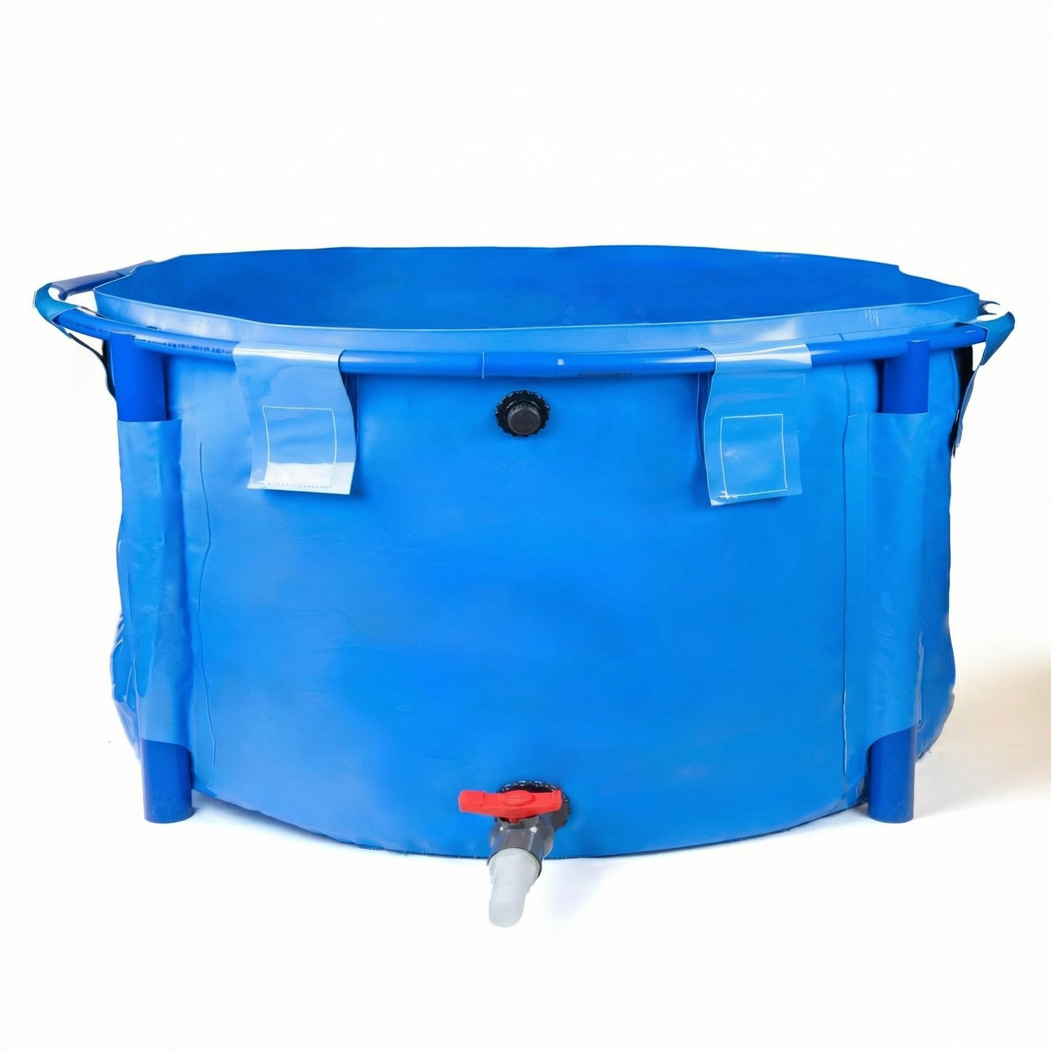 Pondlife Faltbecken für Koi 1500 Liter Ø 180 cm x H 60 cm UV-beständige gewebeverstärkte PVC-Folie randstabil mit Stützbeinen faltbar