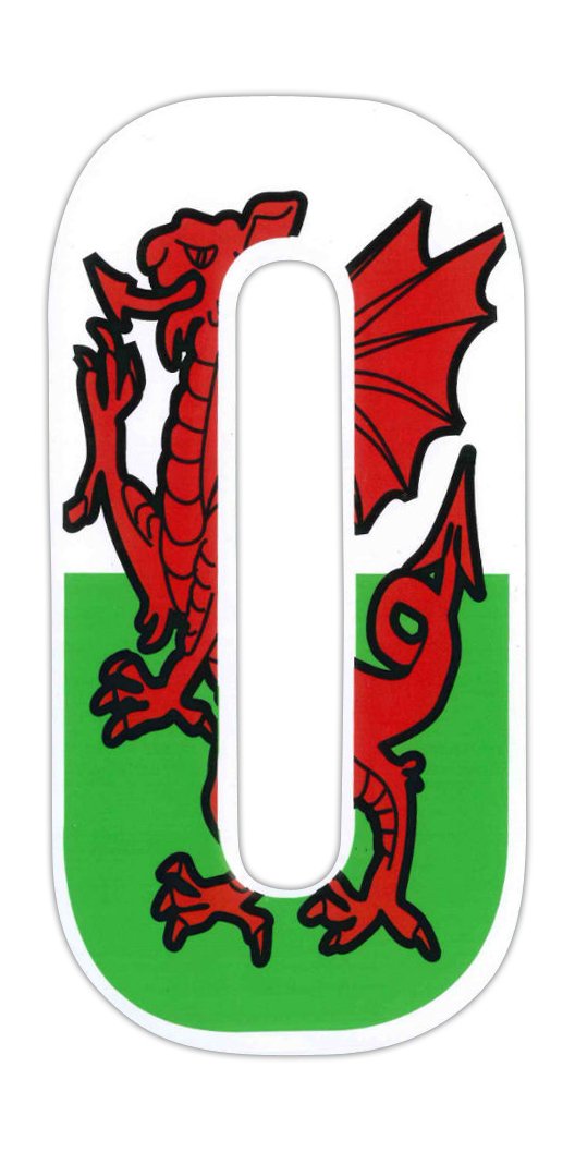 Wheelie Bin numbers Welsh Dragon 0