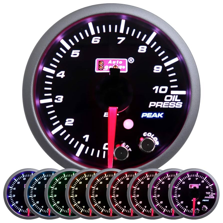Amazon | オートゲージ 油圧計 52mm スモークレンズ 10色