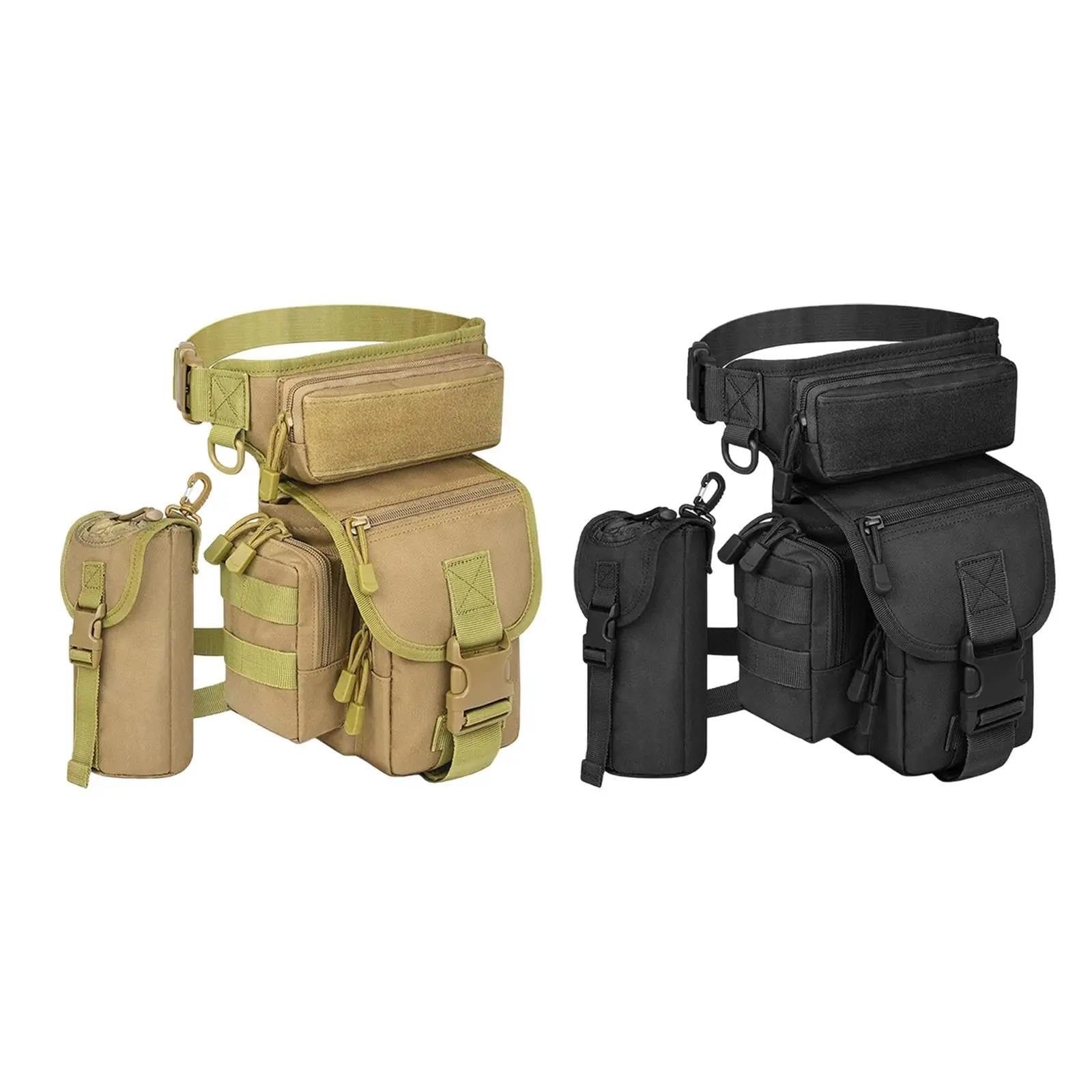 Motorrad Hecktasche Für Radfahren Reiten Reisen Oberschenkel Beintasche Mit Wasserflaschentasche Motorradtasche(Schwarz)