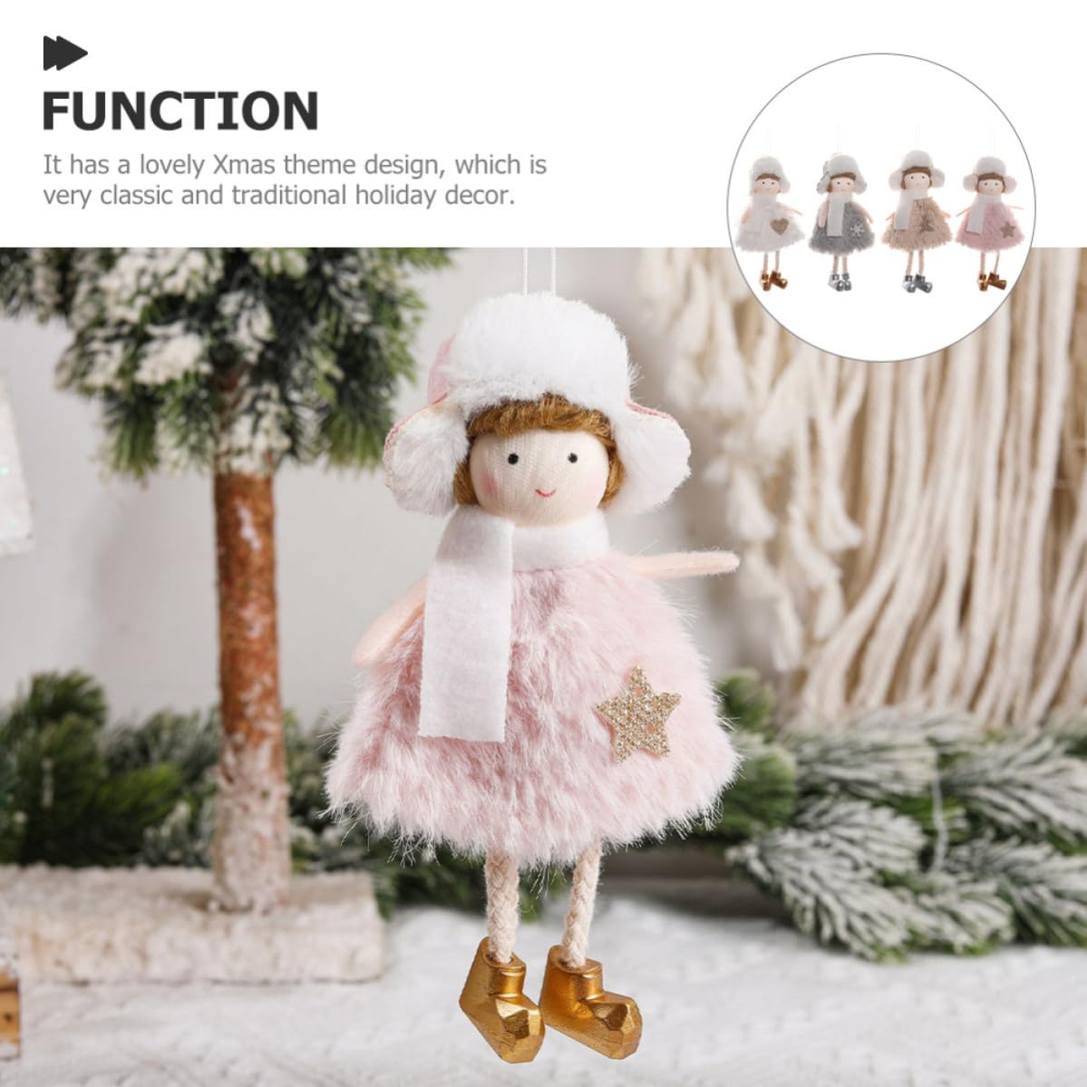 Toyvian 16 Pezzi Pendente Natalizio Bambola Soffice in Peluche, Leggero e