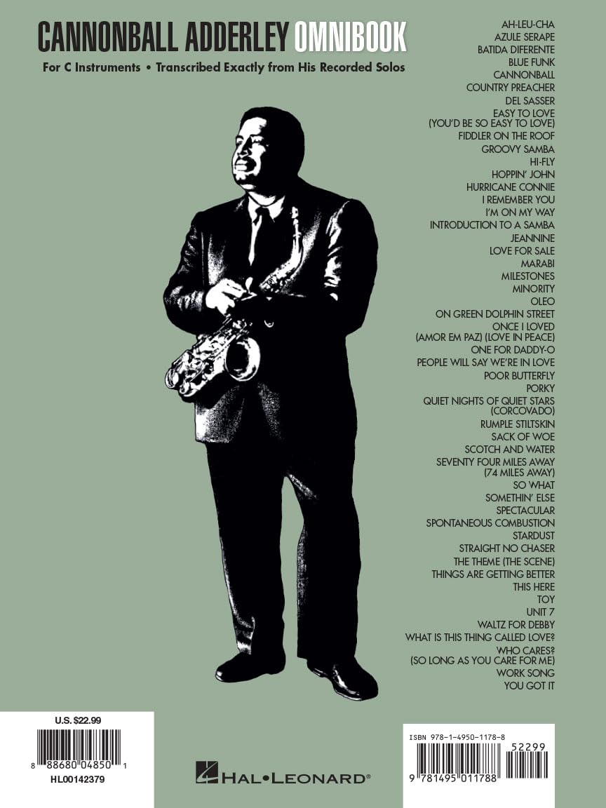 Cannonball adderley - omnibook: For C Instruments (Jazz Transcriptions)