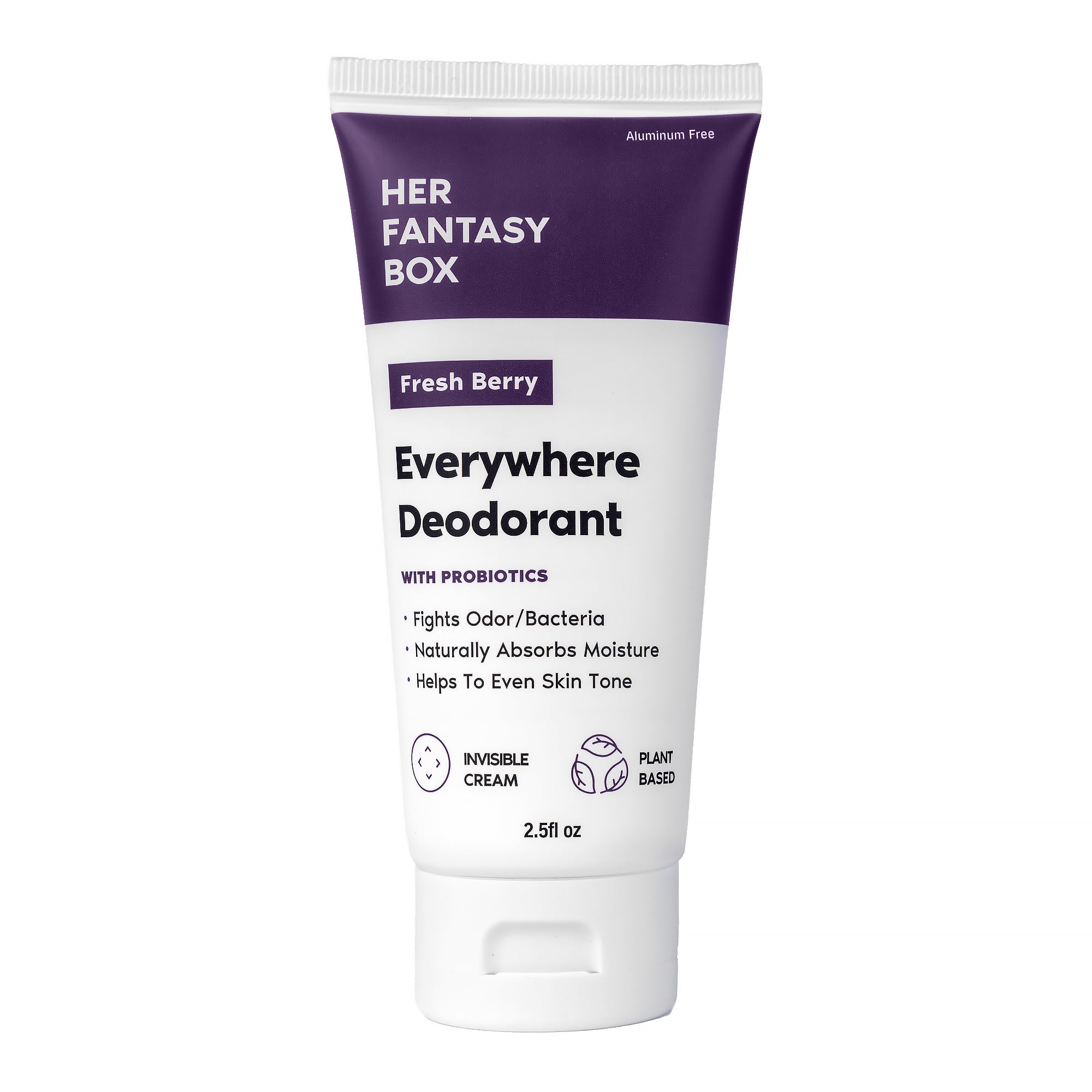 Her Fantasy Box EVERYWHERE Deodorant with Probiotics, Forest Fruits Fragrance, Aluminium Free, Naturally Absorbs Moisture, Fights Odors and Bacteria, Improved Formula
