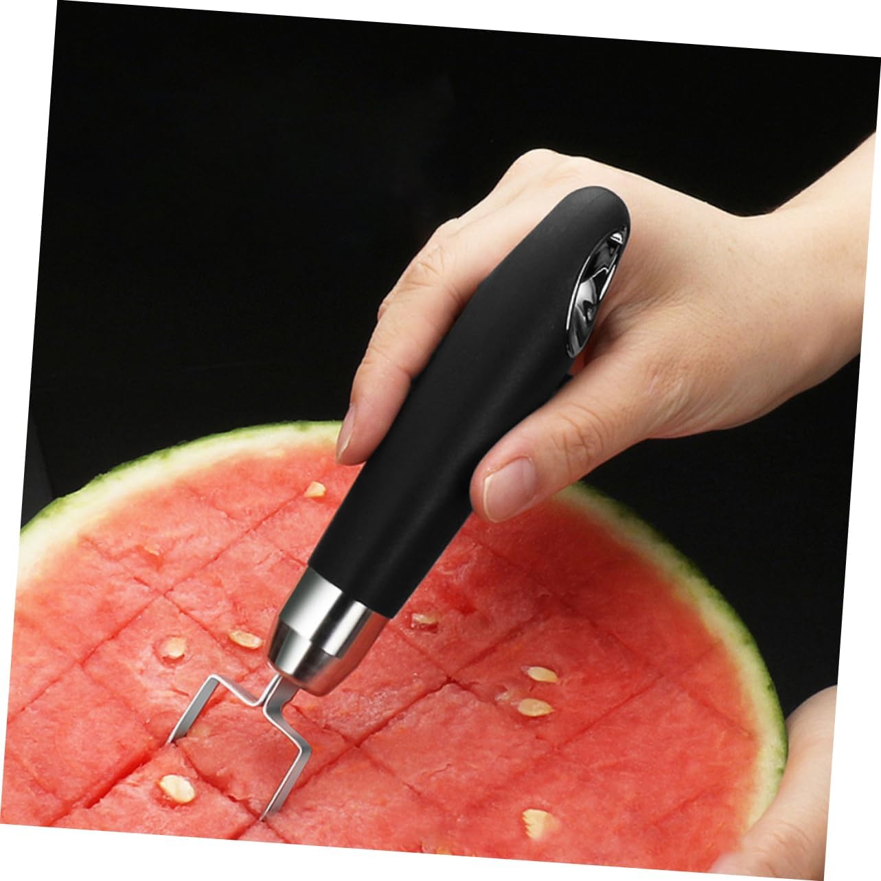 Mobestech Watermelon Cutter Slicer Tool, 304 Stainless Steel, Black Small