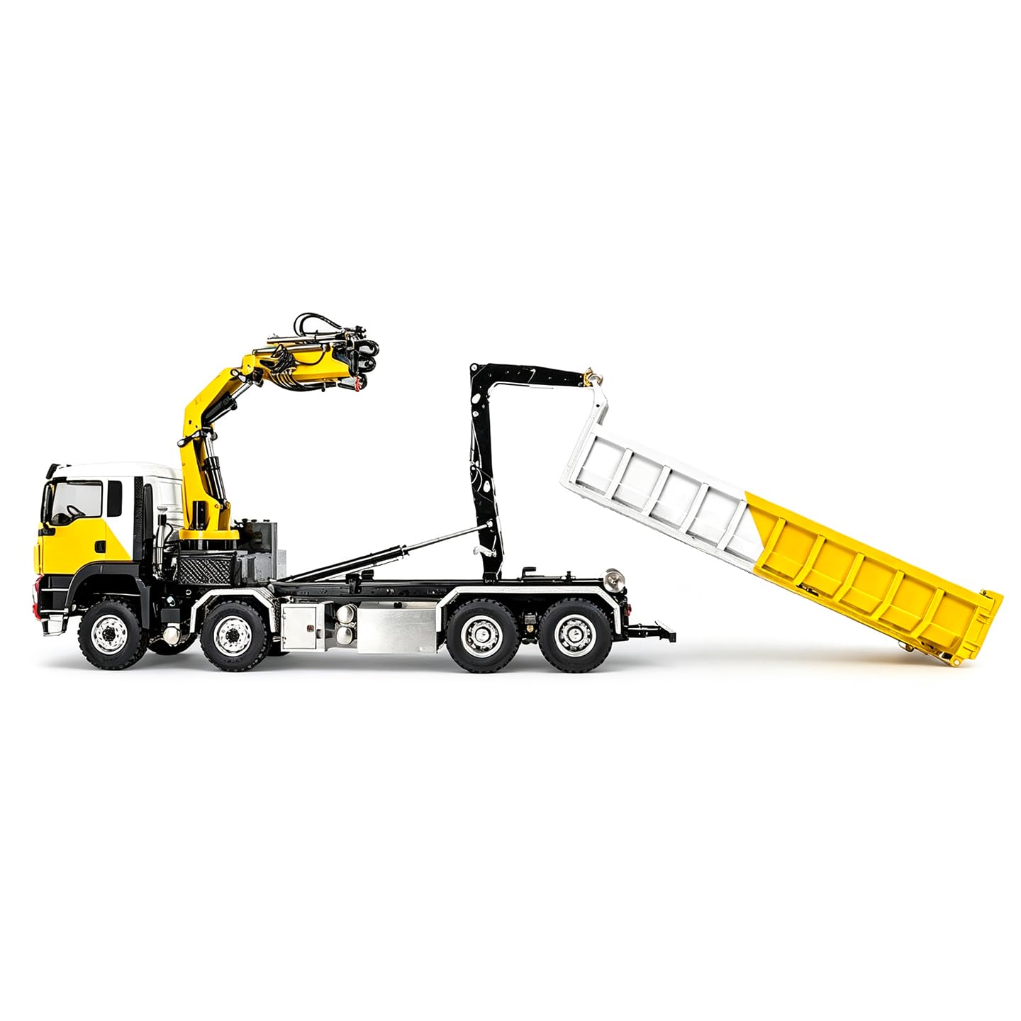 TOUCAN RC HOBBY LESU Z0125 1/14 8 x 8 telaio in metallo RC gru idraulica dumper gancio pieghevole braccio ribaltabile camion differenziali cambio 3 marce serratura