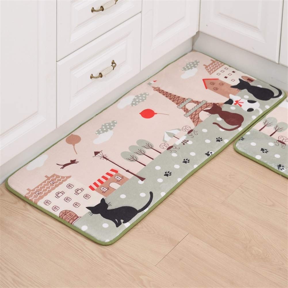 Tapis cuisine antifatigue lavable et ultra absorbant motif chats 50x120