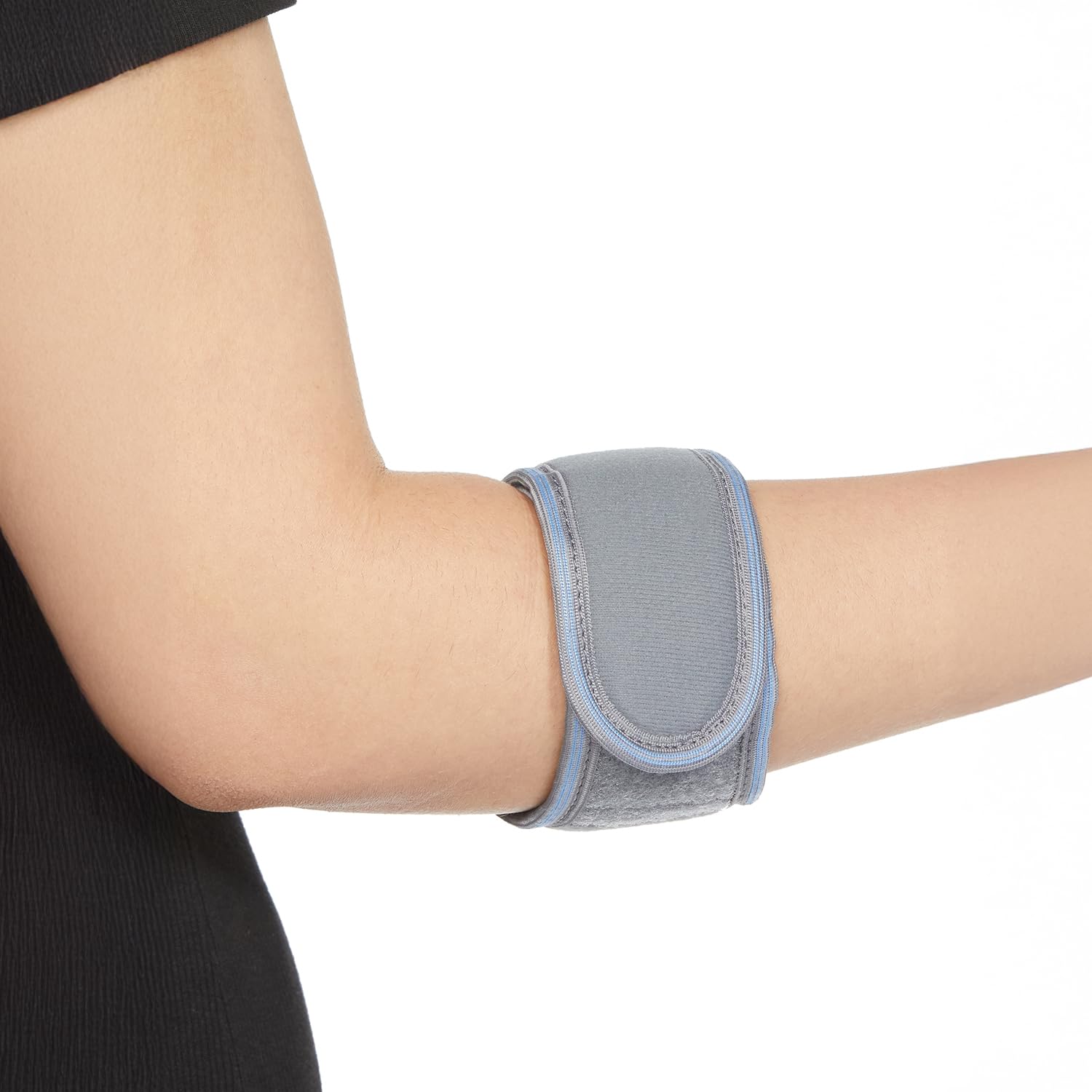 Amazon Basics Tennis Elbow Support with Adjustable Strap | Targeted Compression for Elbow Comfort | Padded Design for Daily Use | Unisex-image-24