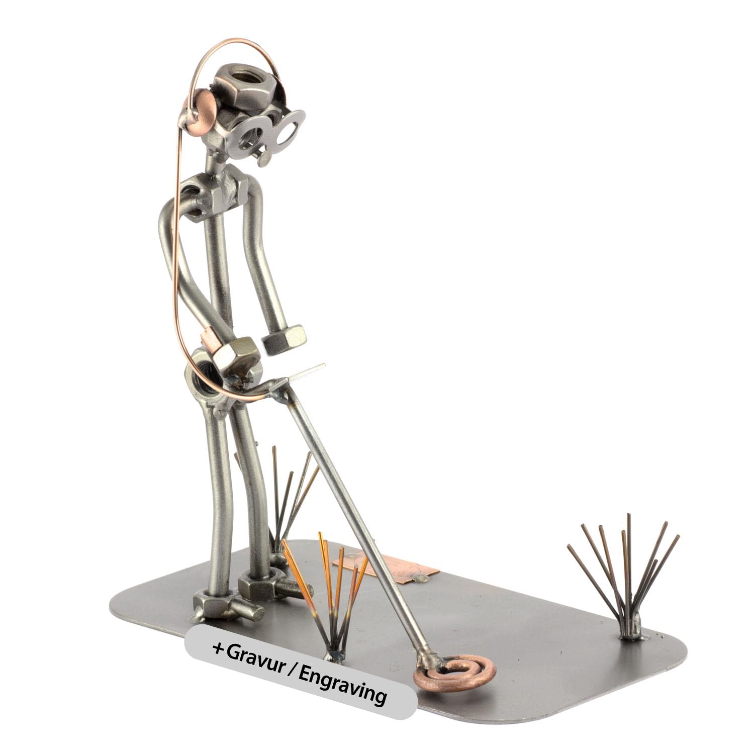 Steelman24 Metallic I Nuts And Bolts Sculpture Metal Detector With Personal Engraving I Handmade Ornaments I I Metal Figurine