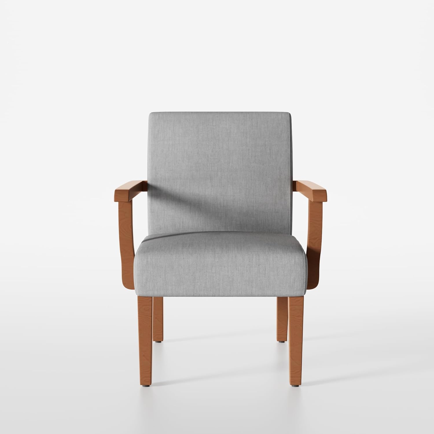 Accent Chairs Set of 2 with Round Side Table, Soft Fabric Upholstered Armchair Wooden Frame, Mid Century Modern Wide Accent Chair Corner Chair for Living Room, Bedroom, Office (Light Grey)